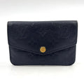 Louis Vuitton Pochette Cles Monogram Empreinte Noir Leather Black Key Case Gold