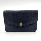 Louis Vuitton Pochette Cles Monogram Empreinte Noir Leather Black Key Case Gold