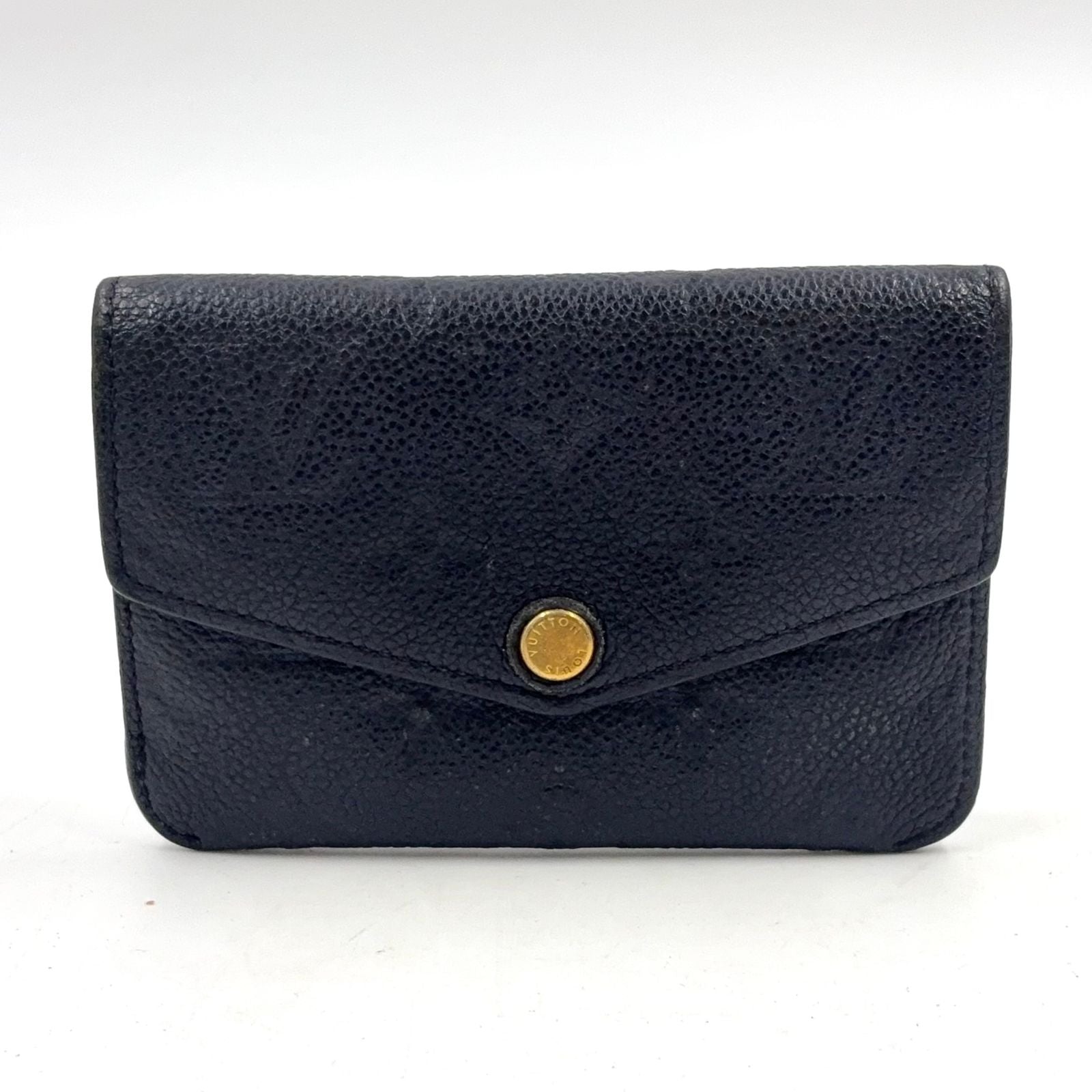 Louis Vuitton Pochette Cles Monogram Empreinte Noir Leather Black Key Case Gold