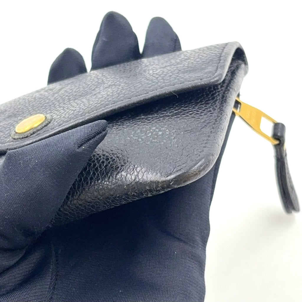 Louis Vuitton Pochette Cles Monogram Empreinte Noir Leather Black Key Case Gold — view 7