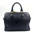 Louis Vuitton Speedy Bandouliere 25 Gray Leather Black Handbag Gold