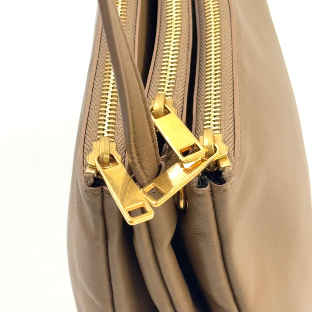 Celine Trio Lambskin Beige Shoulder Bag Gold — view 8
