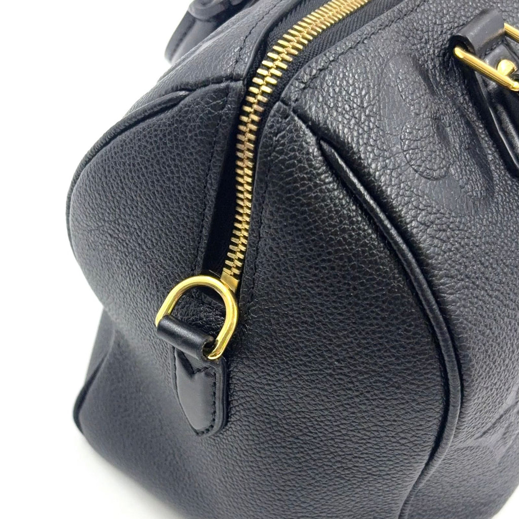 Louis Vuitton Speedy Bandouliere 25 Gray Leather Black Handbag Gold — view 8