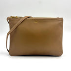 Celine Trio Lambskin Beige Shoulder Bag Gold