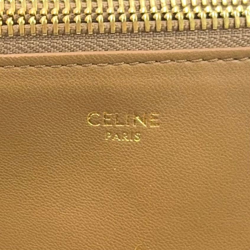 Celine Trio Lambskin Beige Shoulder Bag Gold — view 6