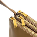Celine Trio Lambskin Beige Shoulder Bag Gold — view 7