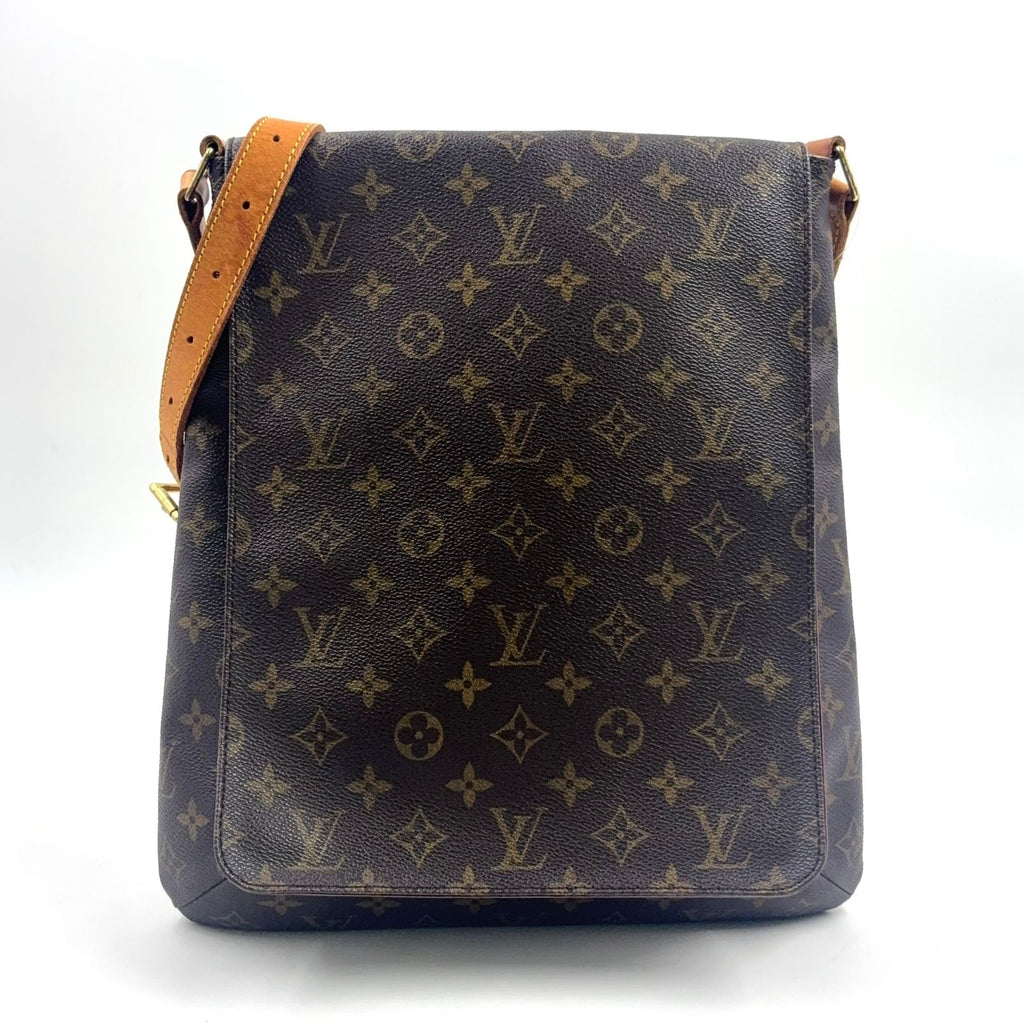 Louis Vuitton Musette Monogram Leather Brown Light Shoulder Bag Gold