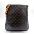 Louis Vuitton Musette Monogram Leather Brown Light Shoulder Bag Gold