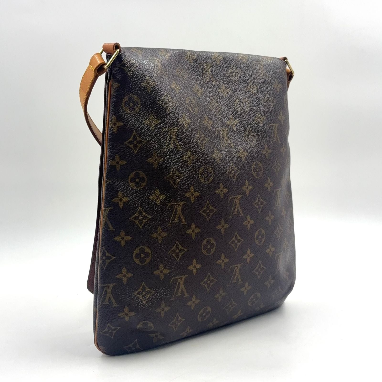 Louis Vuitton Musette Monogram Leather Brown Light Shoulder Bag Gold — view 2