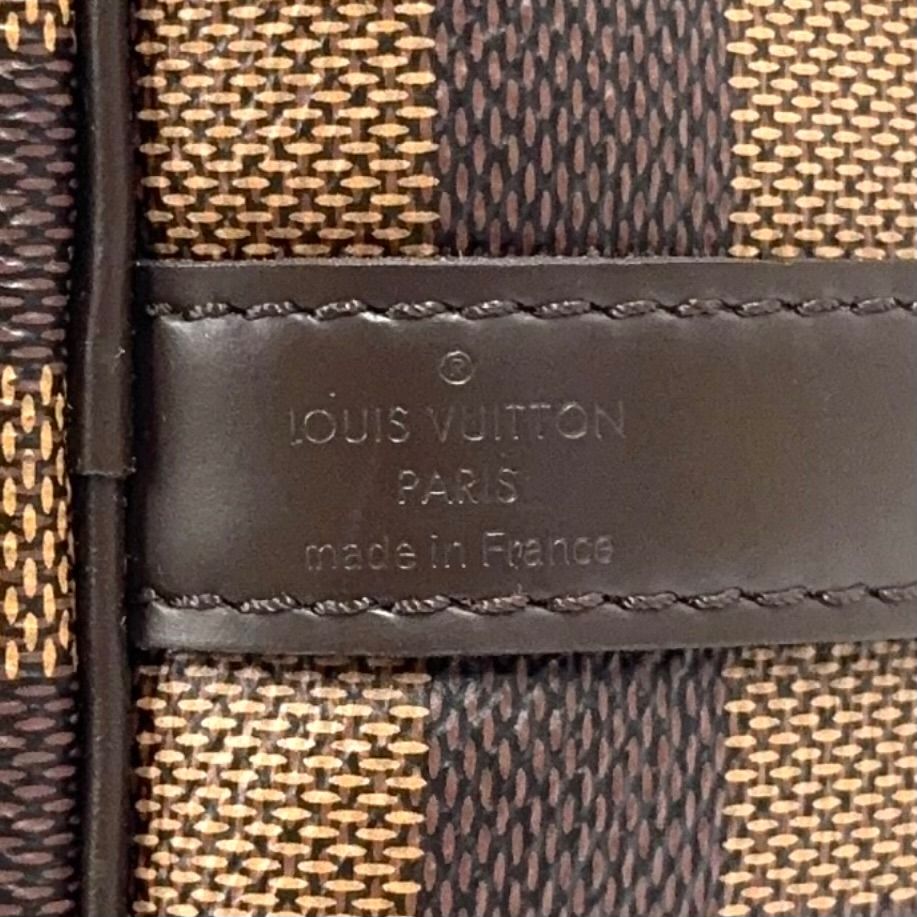 Louis Vuitton Speedy 30 Damier Ebene Leather Brown Handbag Gold — view 4