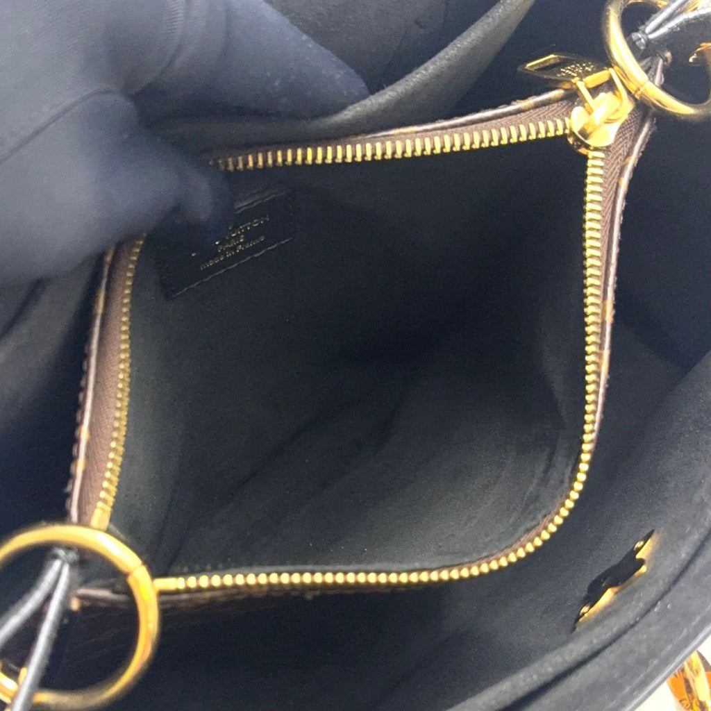 Louis Vuitton Flower Tote Monogram Leather Brown Black Handbag Gold — view 8
