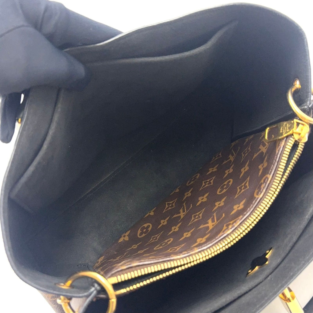 Louis Vuitton Flower Tote Monogram Leather Brown Black Handbag Gold — view 3