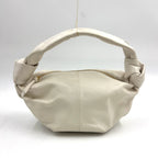 Bottega Veneta Double Knot Mini Hobo Lambskin White Handbag Gold