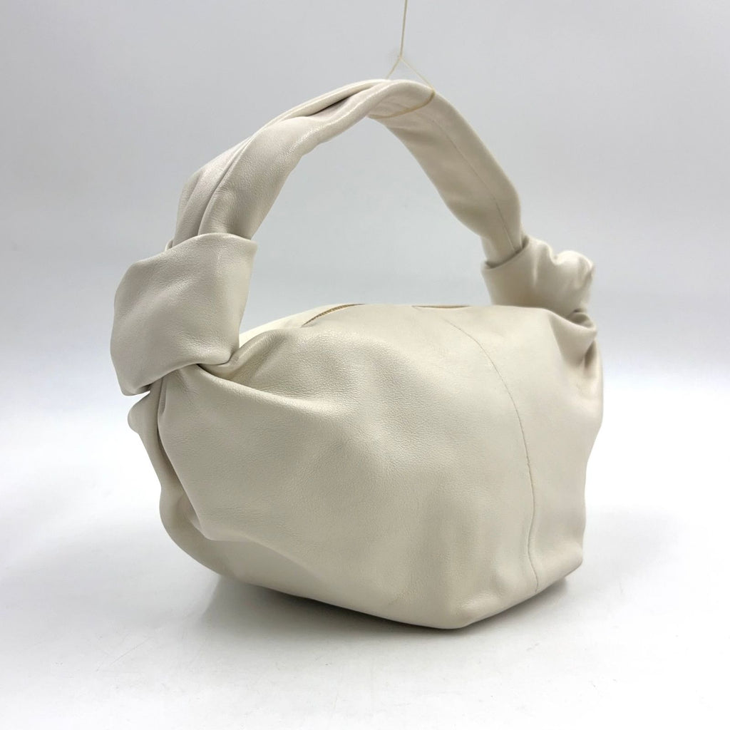 Bottega Veneta Double Knot Mini Hobo Lambskin White Handbag Gold — view 2