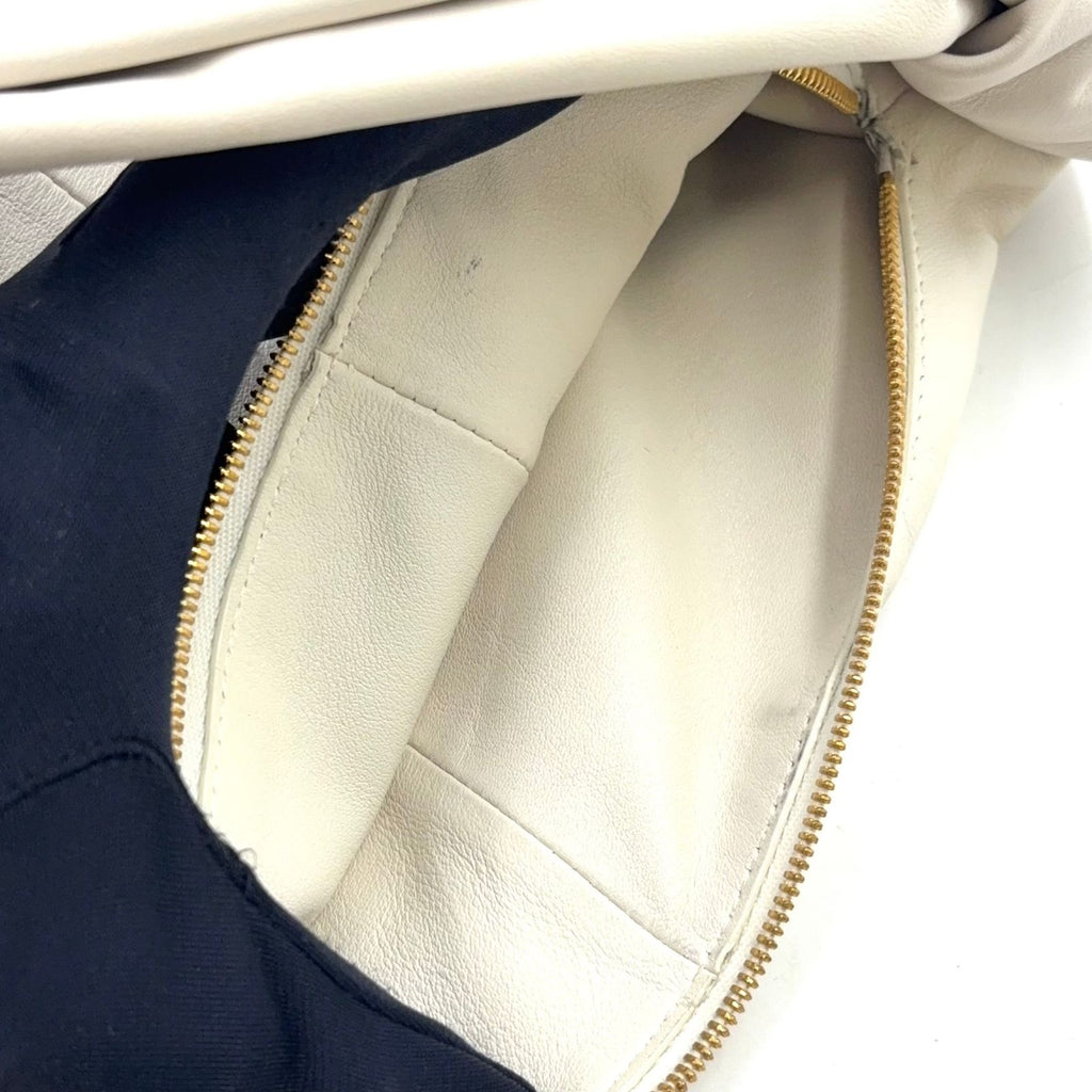 Bottega Veneta Double Knot Mini Hobo Lambskin White Handbag Gold — view 8