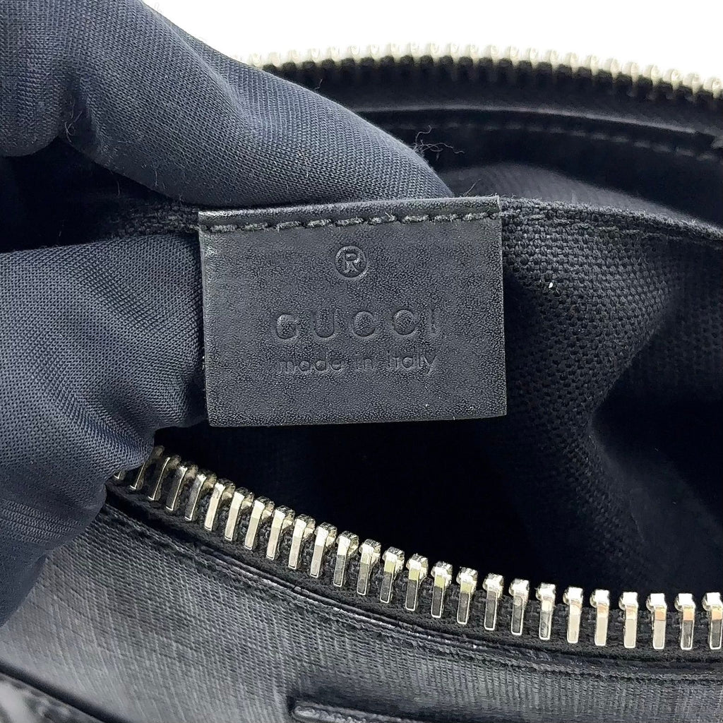 Gucci GG Supreme Small Messenger Bag Leather Navy Black Red Silver — view 4