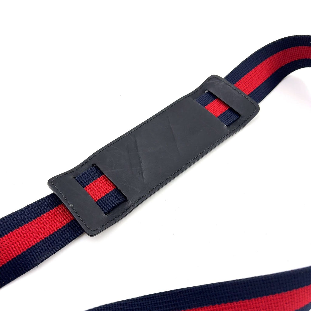 Gucci GG Supreme Small Messenger Bag Leather Navy Black Red Silver — view 6
