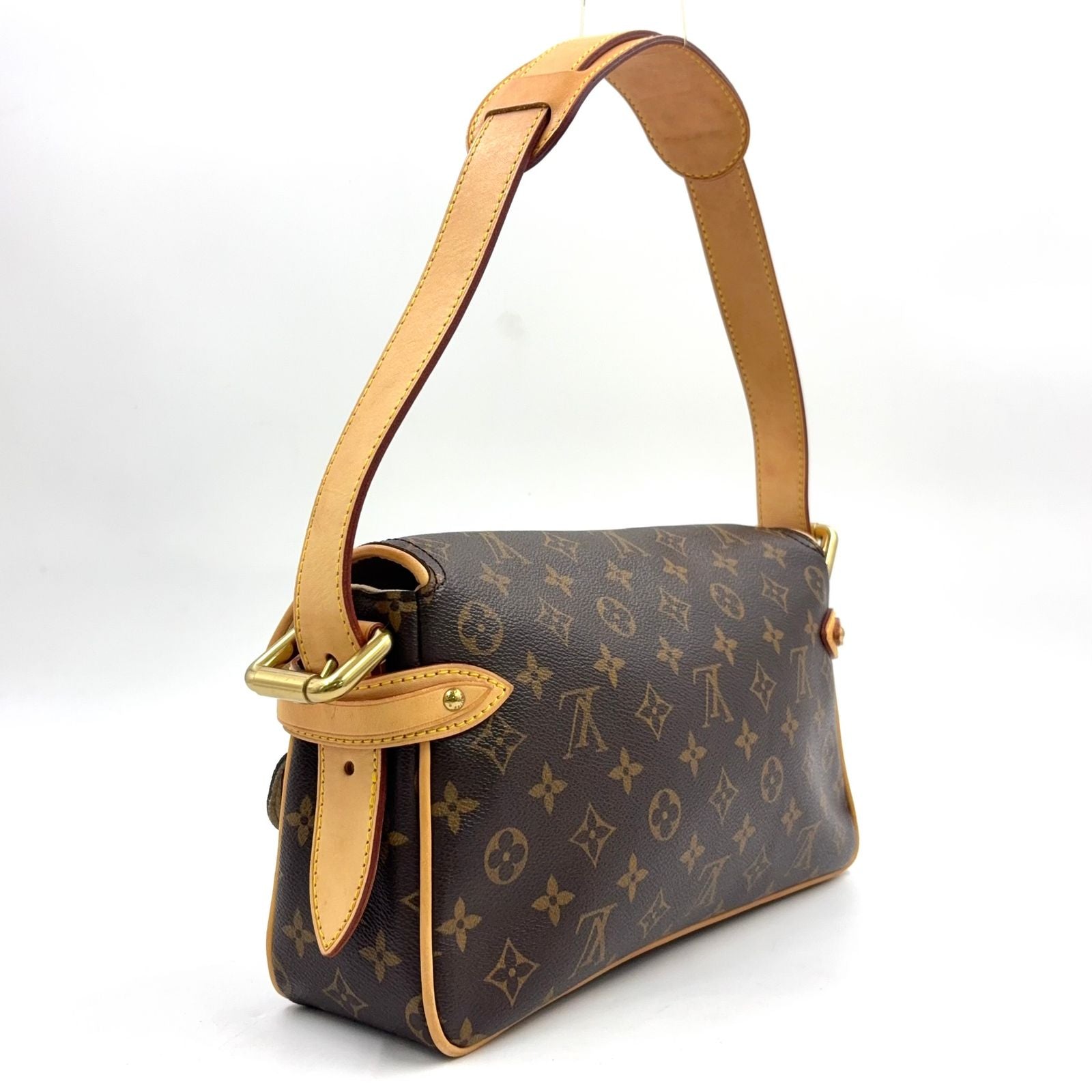 Louis Vuitton Hudson PM Monogram Leather Brown Light Shoulder Bag Gold — view 2