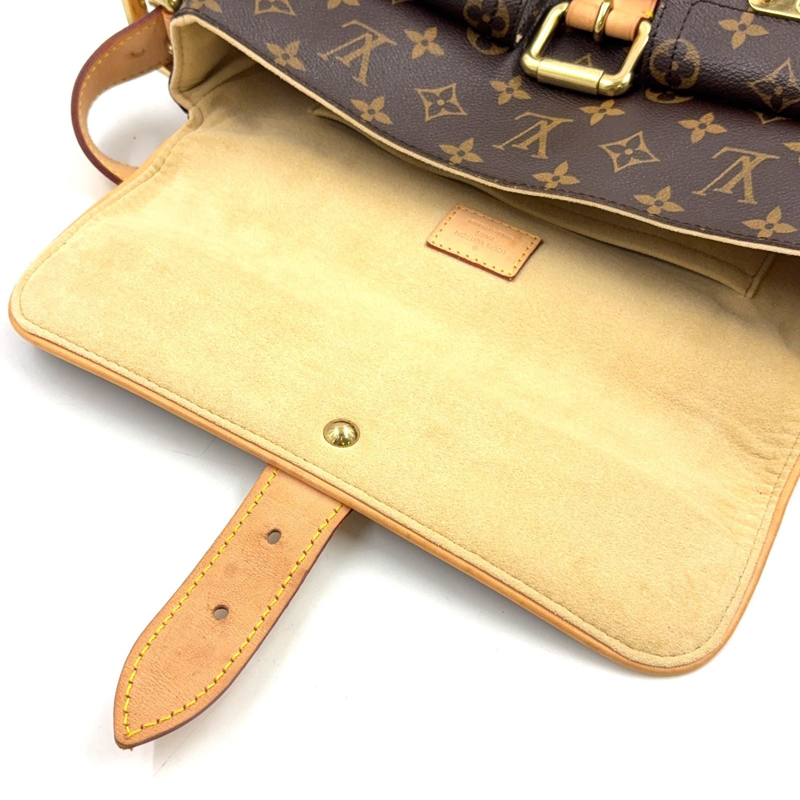 Louis Vuitton Hudson PM Monogram Leather Brown Light Shoulder Bag Gold — view 7