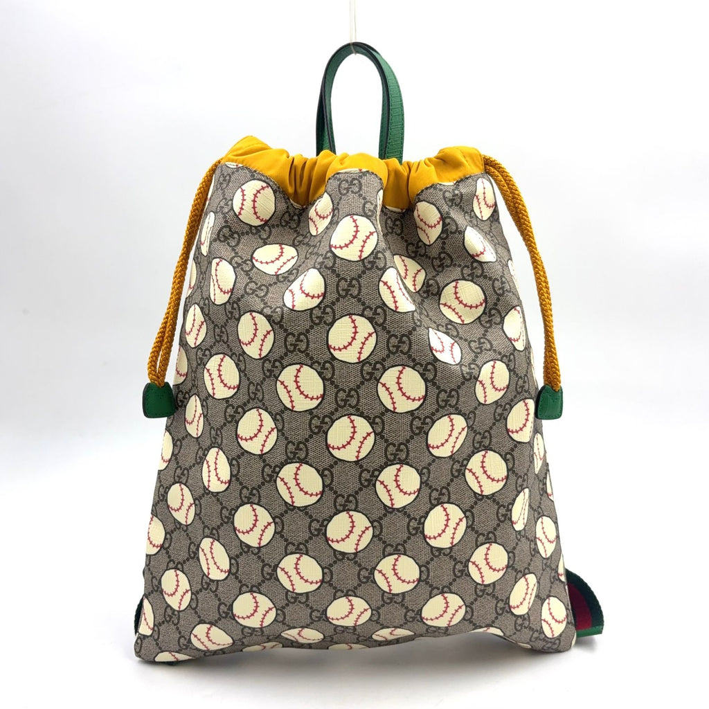 Gucci GG Supreme Baseball Print Drawstring Chilled Lens Nap Sac Nylon