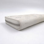 Louis Vuitton Monogram Mahina Zip Around Leather White Wallet Silver — view 5