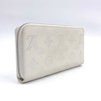 Louis Vuitton Monogram Mahina Zip Around Leather White Wallet Silver — view 2