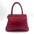 Prada Tessuto City Nylon Bordeaux Tote Bag Silver