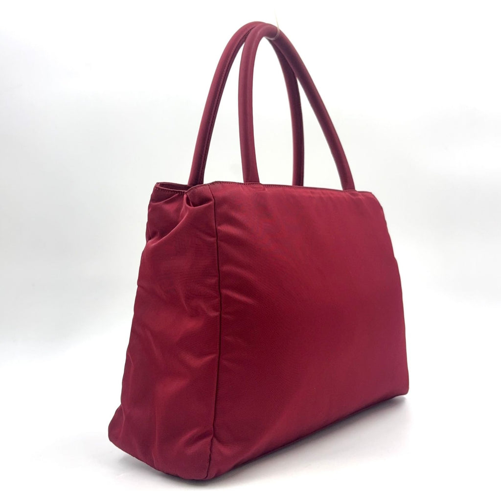 Prada Tessuto City Nylon Bordeaux Tote Bag Silver — view 2