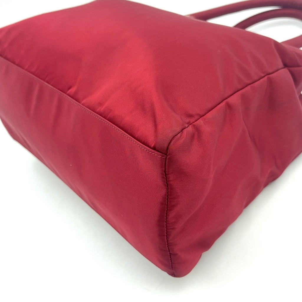 Prada Tessuto City Nylon Bordeaux Tote Bag Silver — view 8