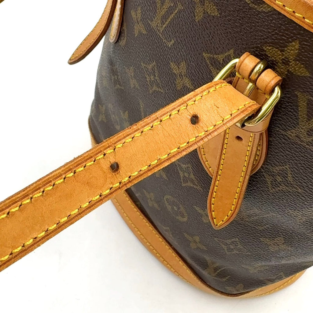 Louis Vuitton Bucket PM Monogram Leather Brown Light Shoulder Bag Gold — view 7