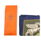 Hermes Carre 90 in Salzburg Silk Yellow Green Navy Scarf — view 7