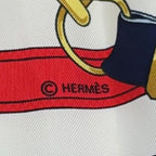 Hermes Carre 90 Eperon D'or Silk Navy White Red Scarf — view 2