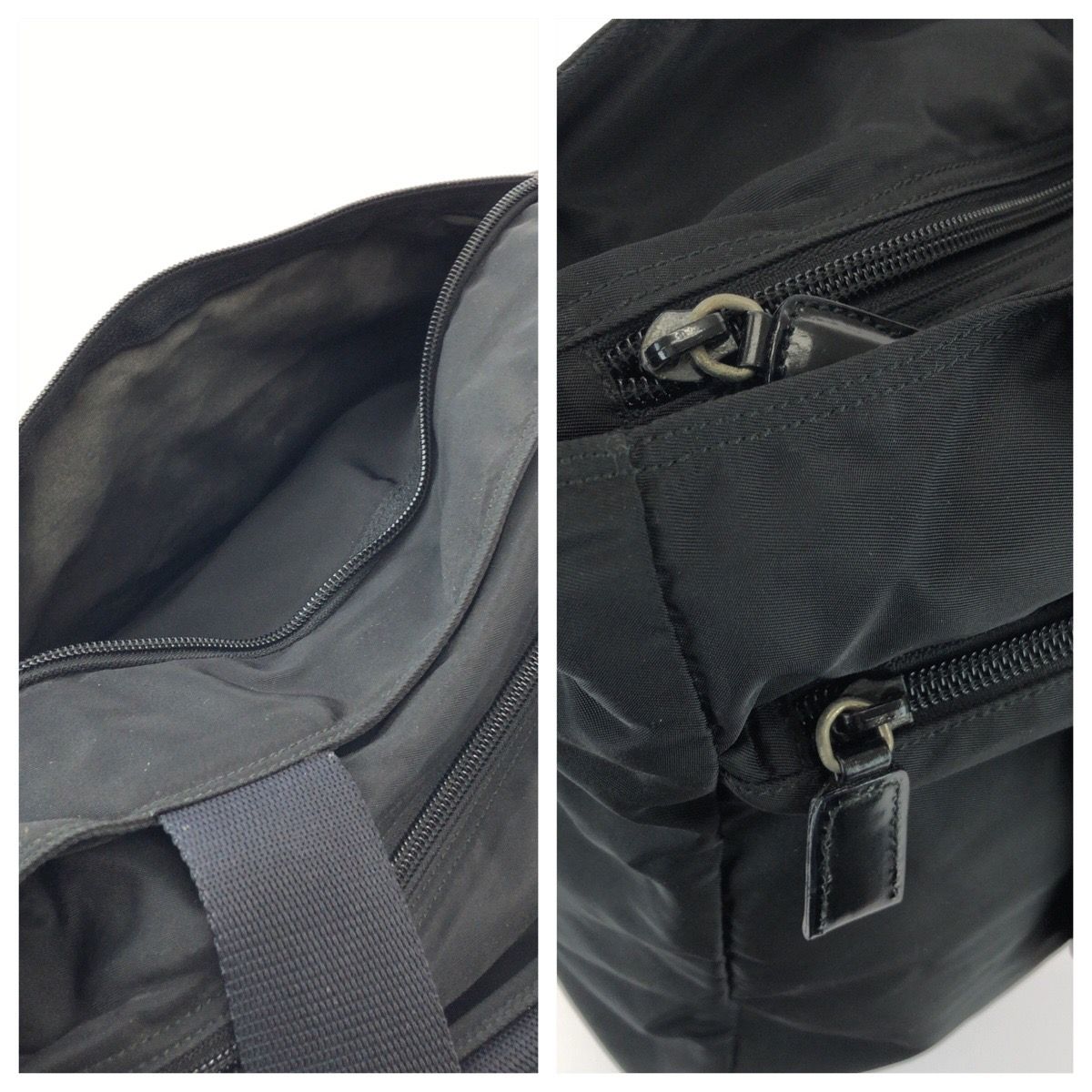 Prada Tessuto Black Silver Nylon Tote Shoulder Bag — view 5