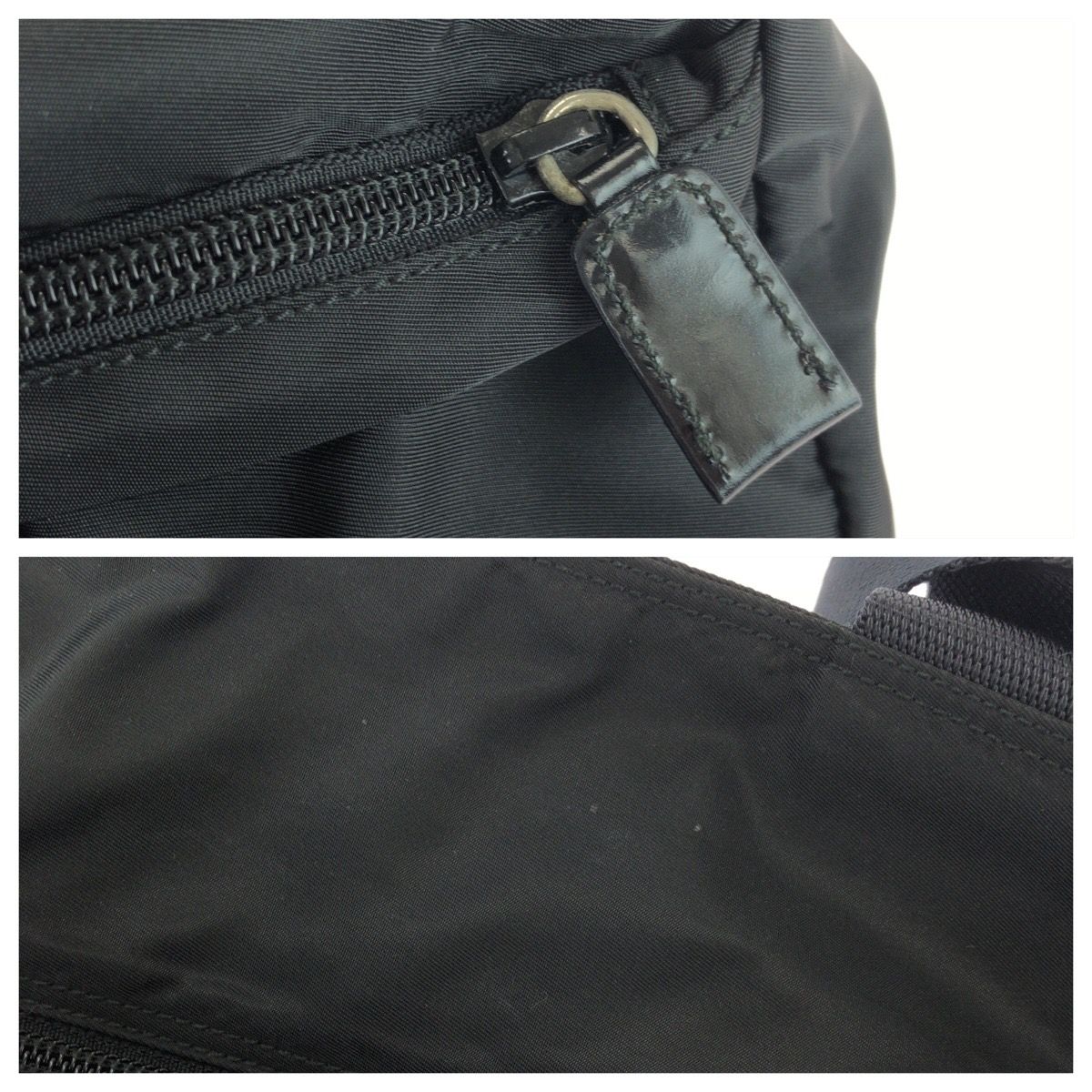 Prada Tessuto Black Silver Nylon Tote Shoulder Bag — view 6