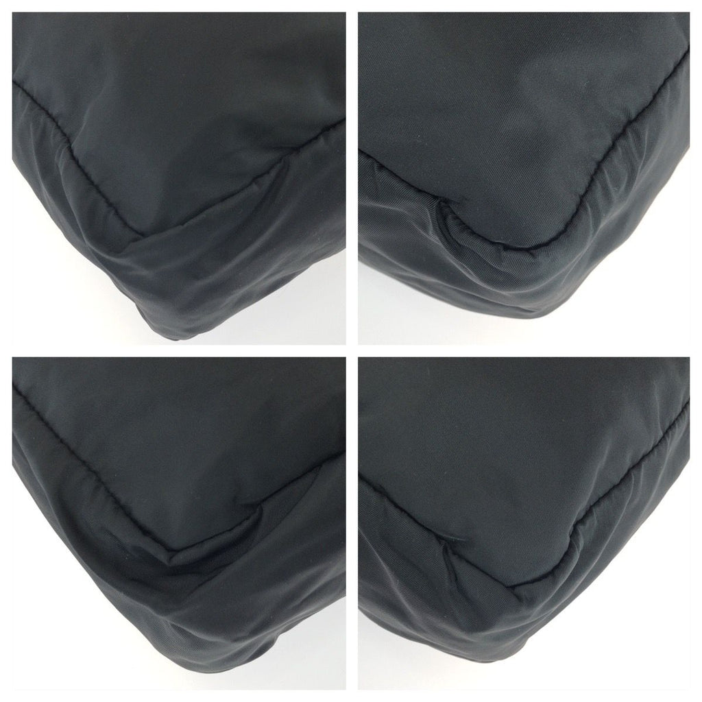 Prada Tessuto Black Silver Nylon Tote Shoulder Bag — view 3