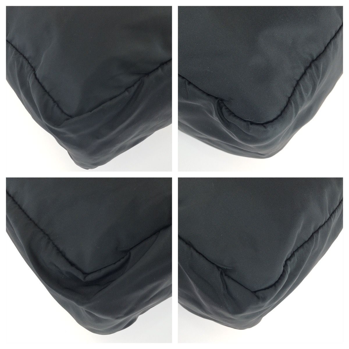 Prada Tessuto Black Silver Nylon Tote Shoulder Bag — view 3