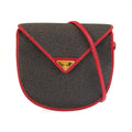 Saint Laurent Vintage YSL Red Gray Leather Shoulder Bag Pochette