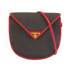Saint Laurent Vintage YSL Red Gray Leather Shoulder Bag Pochette