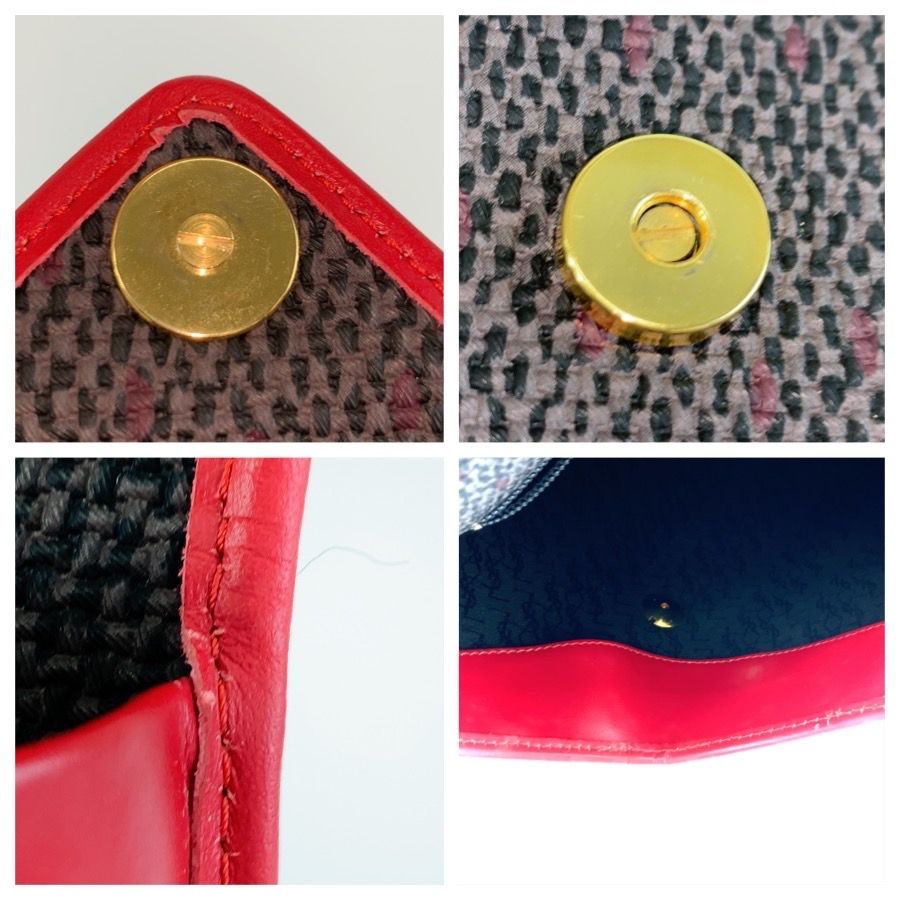 Saint Laurent Vintage YSL Red Gray Leather Shoulder Bag Pochette — view 5
