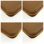 Prada Saffiano Brown Gold Leather Wallet — view 7