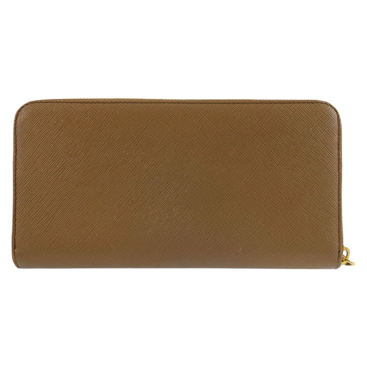 Prada Saffiano Brown Gold Leather Wallet — view 2