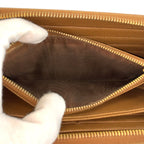 Prada Saffiano Brown Gold Leather Wallet — view 5