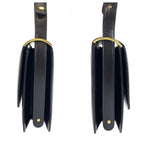 Celine Vintage Carriage Black Gold Leather Shoulder Bag — view 8
