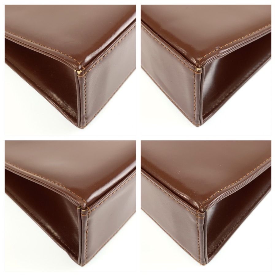 Saint Laurent Vintage Brown Gold Leather Handbag Clutch — view 4