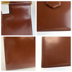 Saint Laurent Vintage Brown Gold Leather Handbag Clutch — view 6