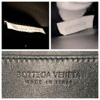 Bottega Veneta Intrecciato Black Silver Leather Clutch — view 4