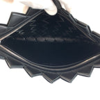 Bottega Veneta Intrecciato Black Silver Leather Clutch — view 7