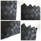 Bottega Veneta Intrecciato Black Silver Leather Clutch — view 6