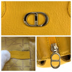 Dior Vintage CD Logo Yellow Tote Shoulder Bag — view 3