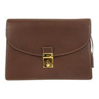 Gucci Brown Gold Leather Clutch